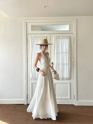 apricot bow dress