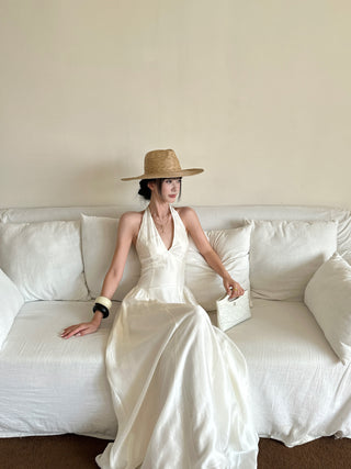 apricot bow dress