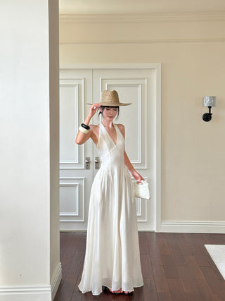 apricot bow dress