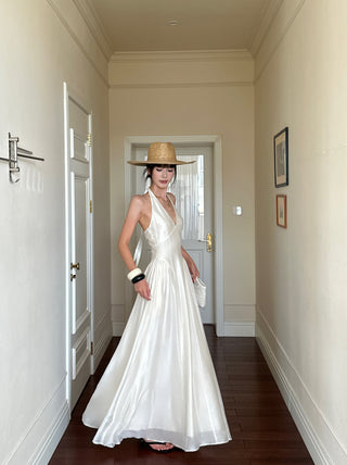 apricot bow dress