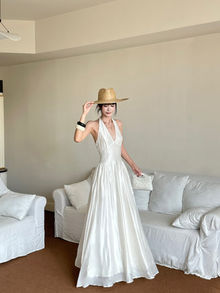 apricot bow dress