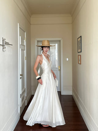 apricot bow dress
