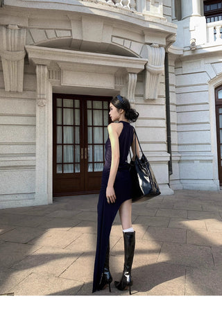irregular sleeveless dress