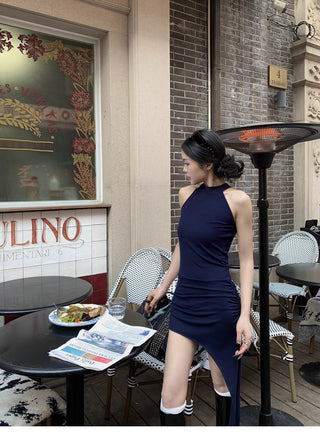 irregular sleeveless dress