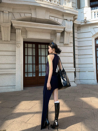 irregular sleeveless dress