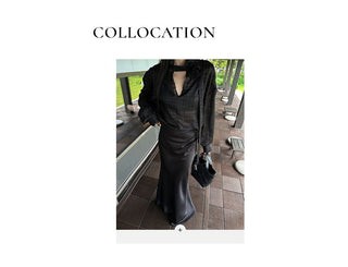 ribbon black blouse