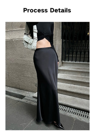 acetate satin skirt