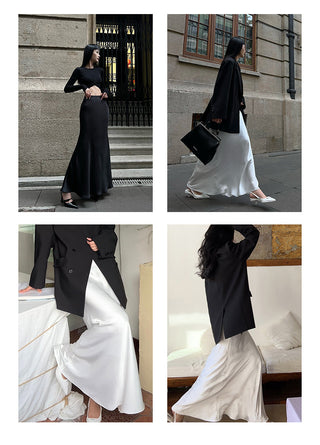 acetate satin skirt