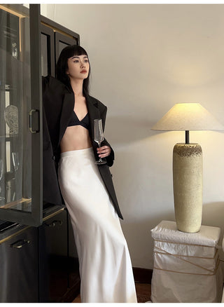 acetate satin skirt