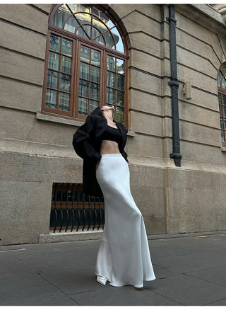 acetate satin skirt