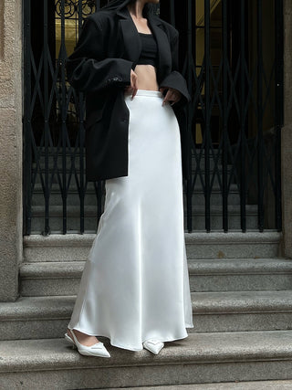 acetate satin skirt