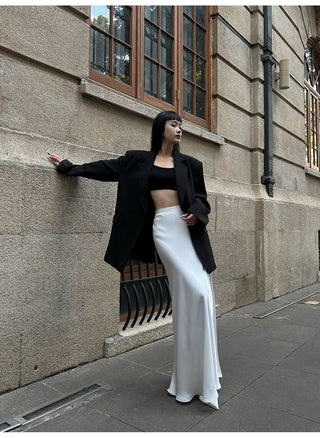 acetate satin skirt