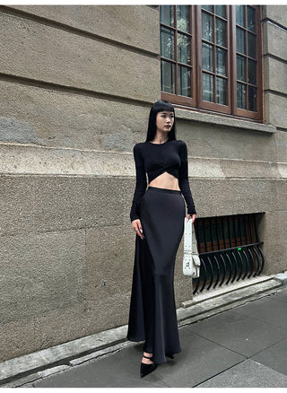 acetate satin skirt