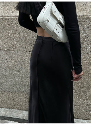 acetate satin skirt