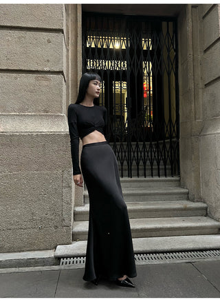 acetate satin skirt
