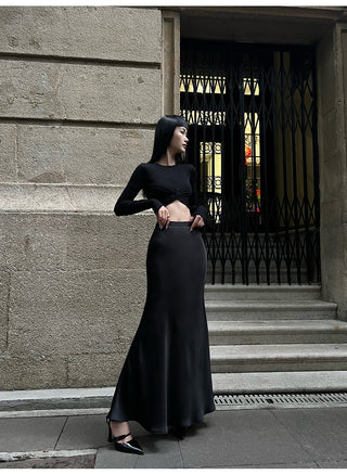 acetate satin skirt