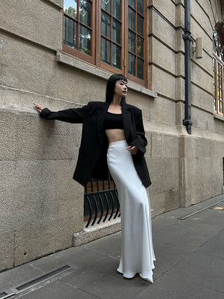 acetate satin skirt