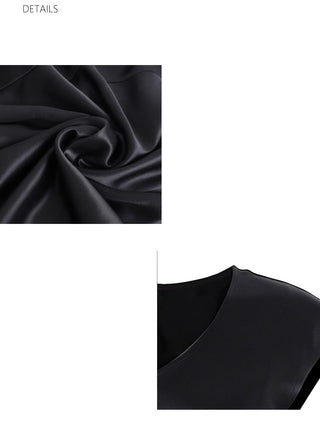 black oblique dress