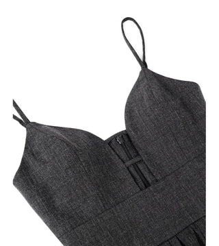 suspender V-neck dress