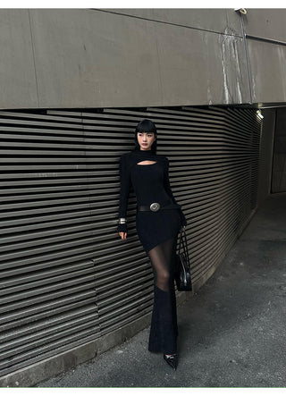 wool fishtail dress