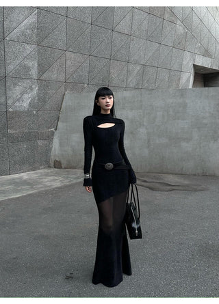 wool fishtail dress