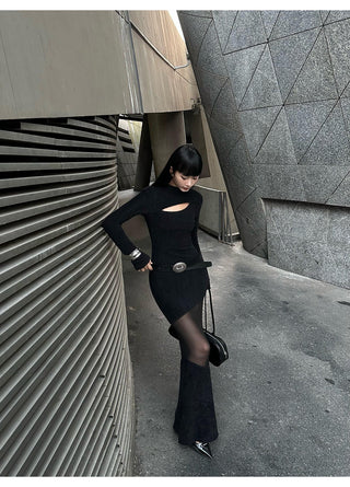 wool fishtail dress