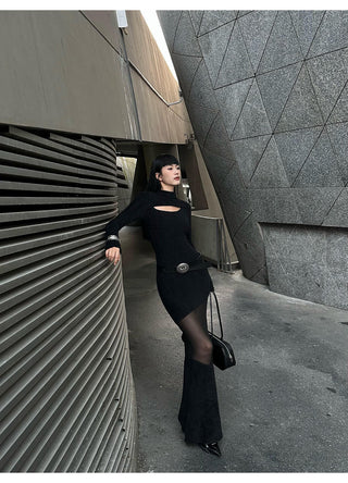 wool fishtail dress