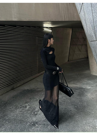 wool fishtail dress