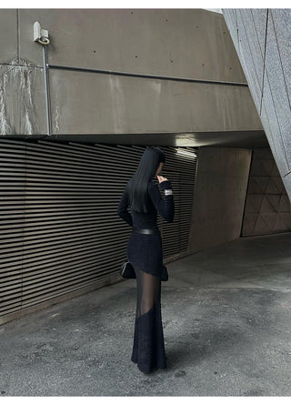 wool fishtail dress
