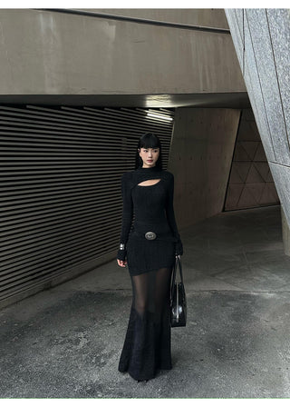 wool fishtail dress
