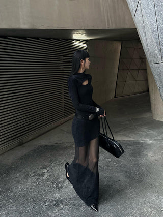 wool fishtail dress