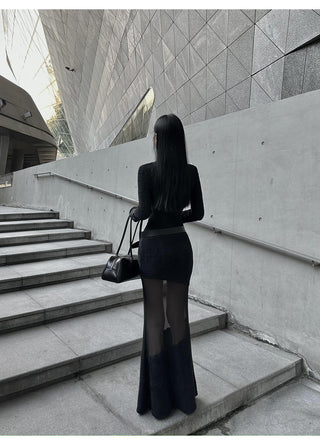 wool fishtail dress