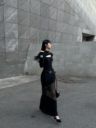 wool fishtail dress