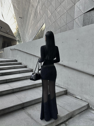 wool fishtail dress