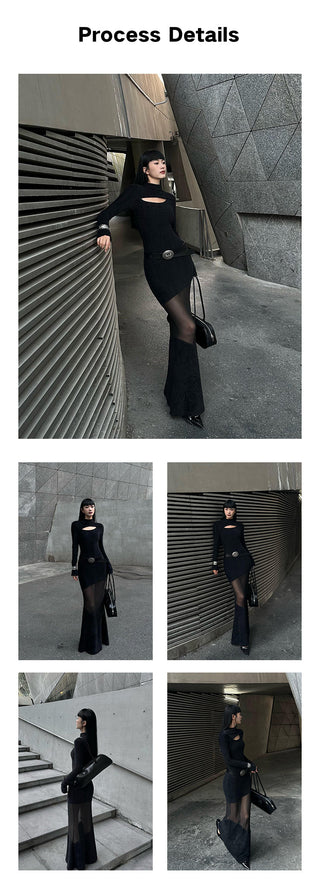wool fishtail dress