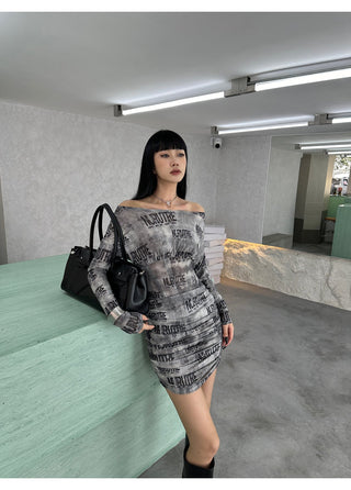 newspaper print dress