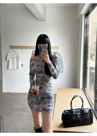newspaper print dress