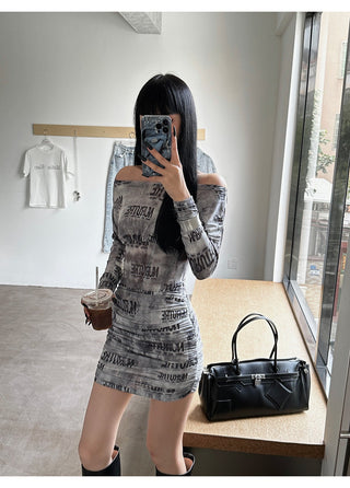 newspaper print dress