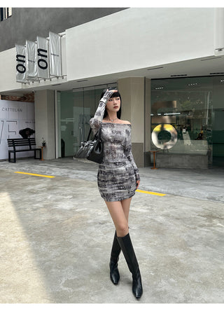 newspaper print dress