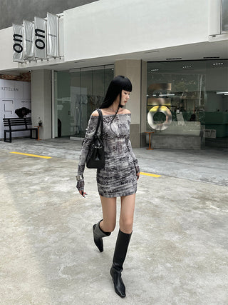 newspaper print dress