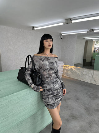 newspaper print dress