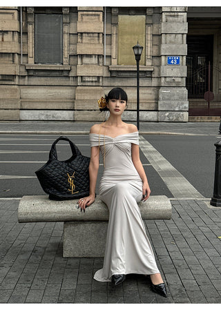 cuffed knit dress