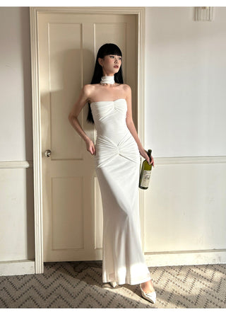 white satin dress
