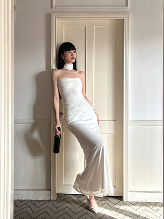 white satin dress