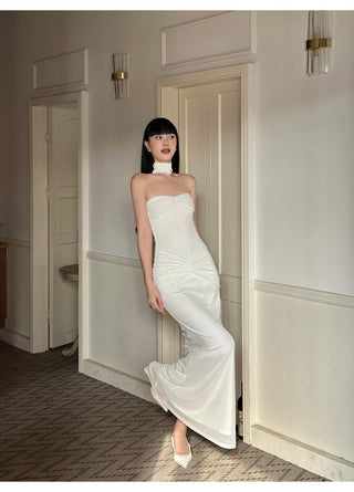 white satin dress