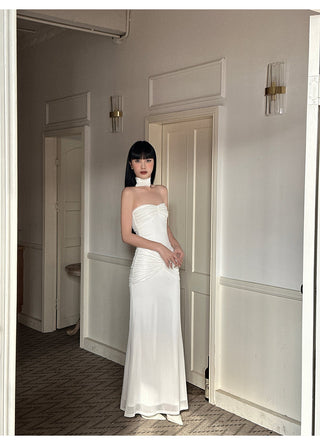 white satin dress