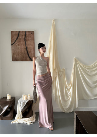 pink knit skirt