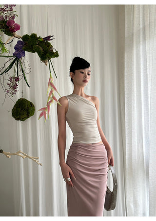 pink knit skirt