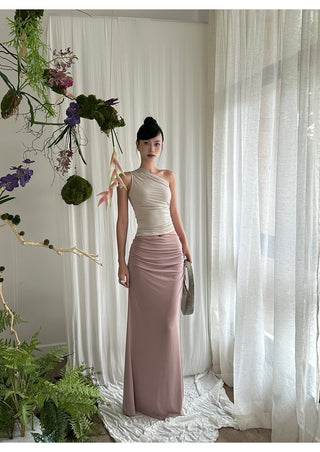 pink knit skirt