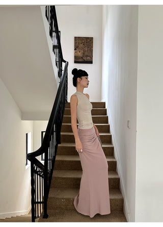 pink knit skirt